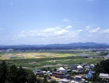 森町全景(本宮川と太田川)の写真