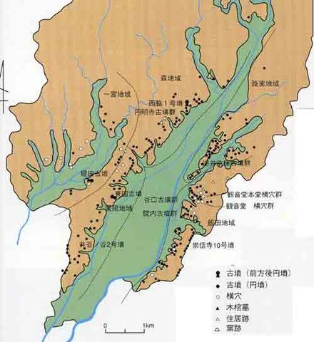 古墳時代の遺跡分布図
