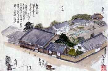 庄屋鈴木五兵衛屋敷想定図の絵