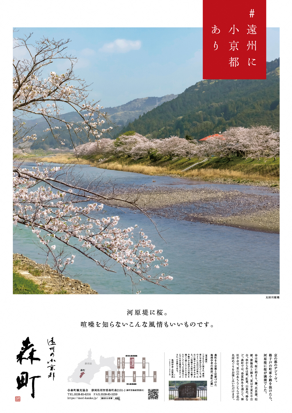 遠州の小京都森町ポスター(桜堤)