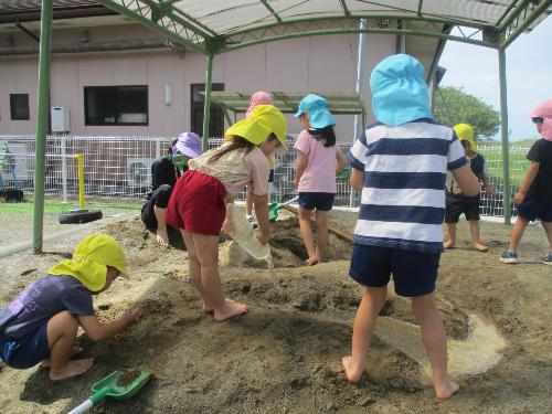 砂場の道が完成したよ