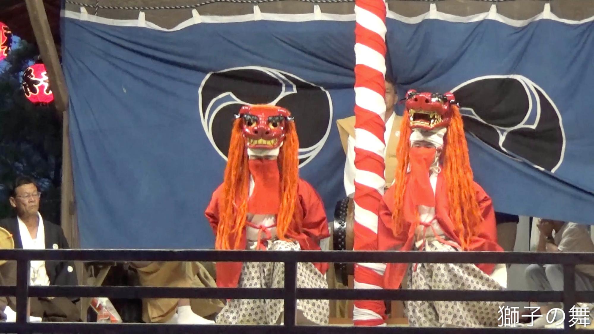 山名神社天王祭舞楽の写真（Youtube「山名神社天王祭舞楽」へのリンク）」